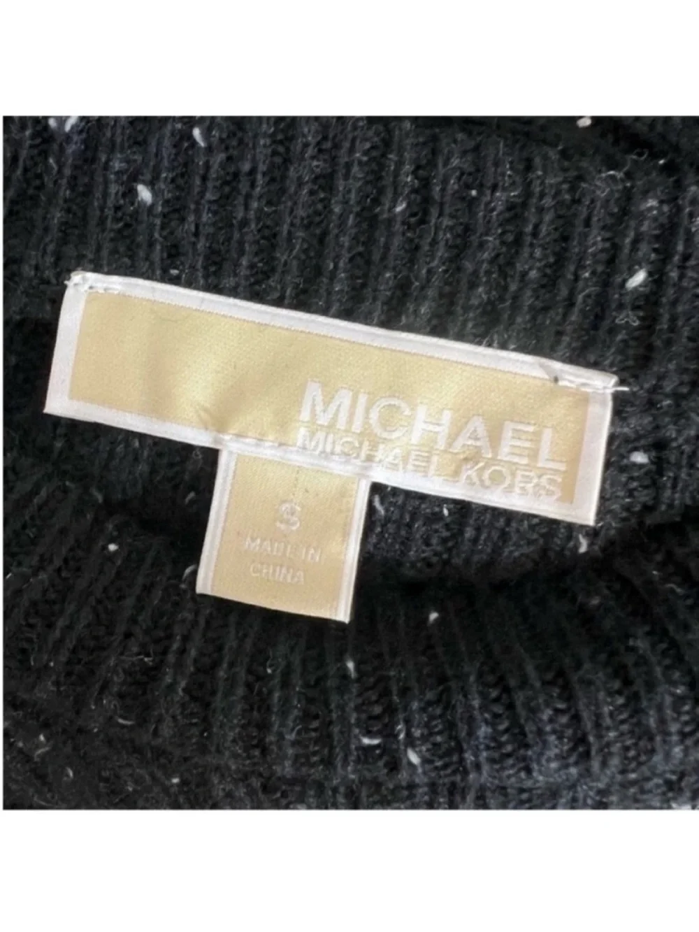 Michael Kors confetti speckled ribbed knit pullover sweater cozy chic
